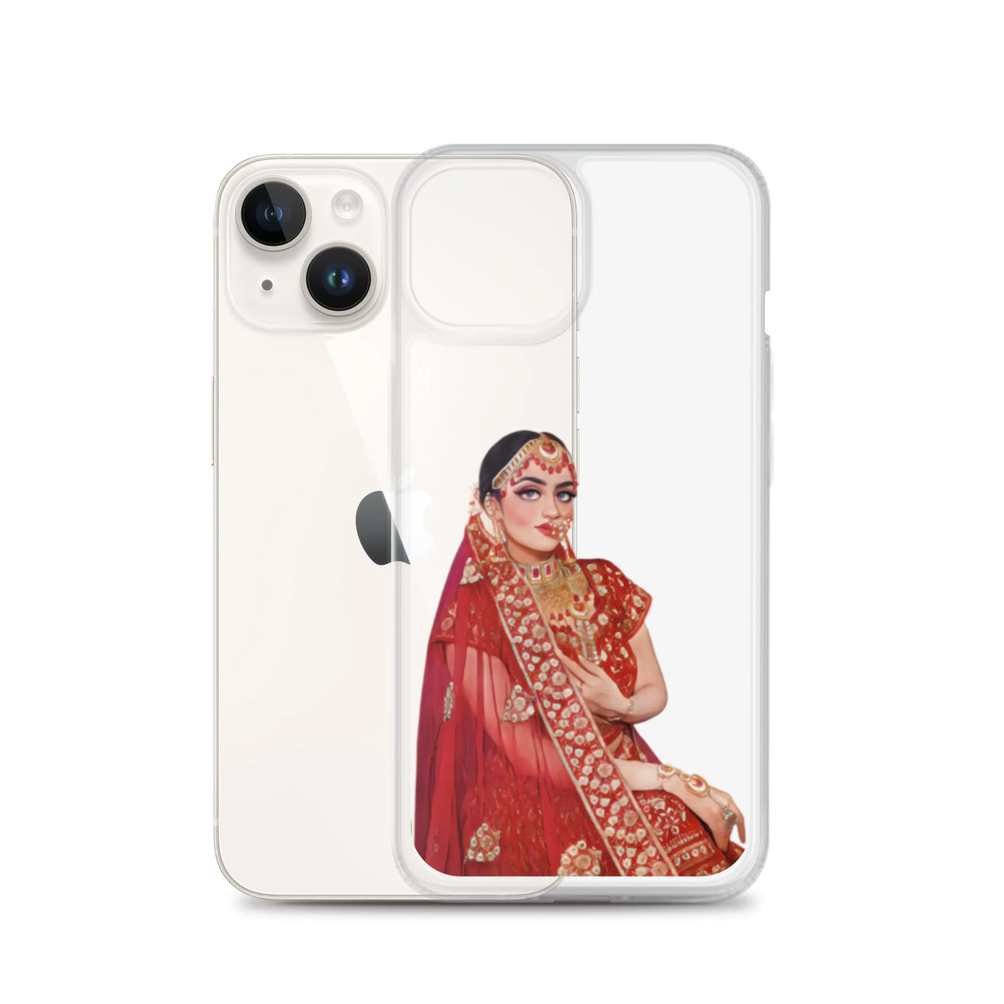 Indian Bride illustration Clear iPhone Case