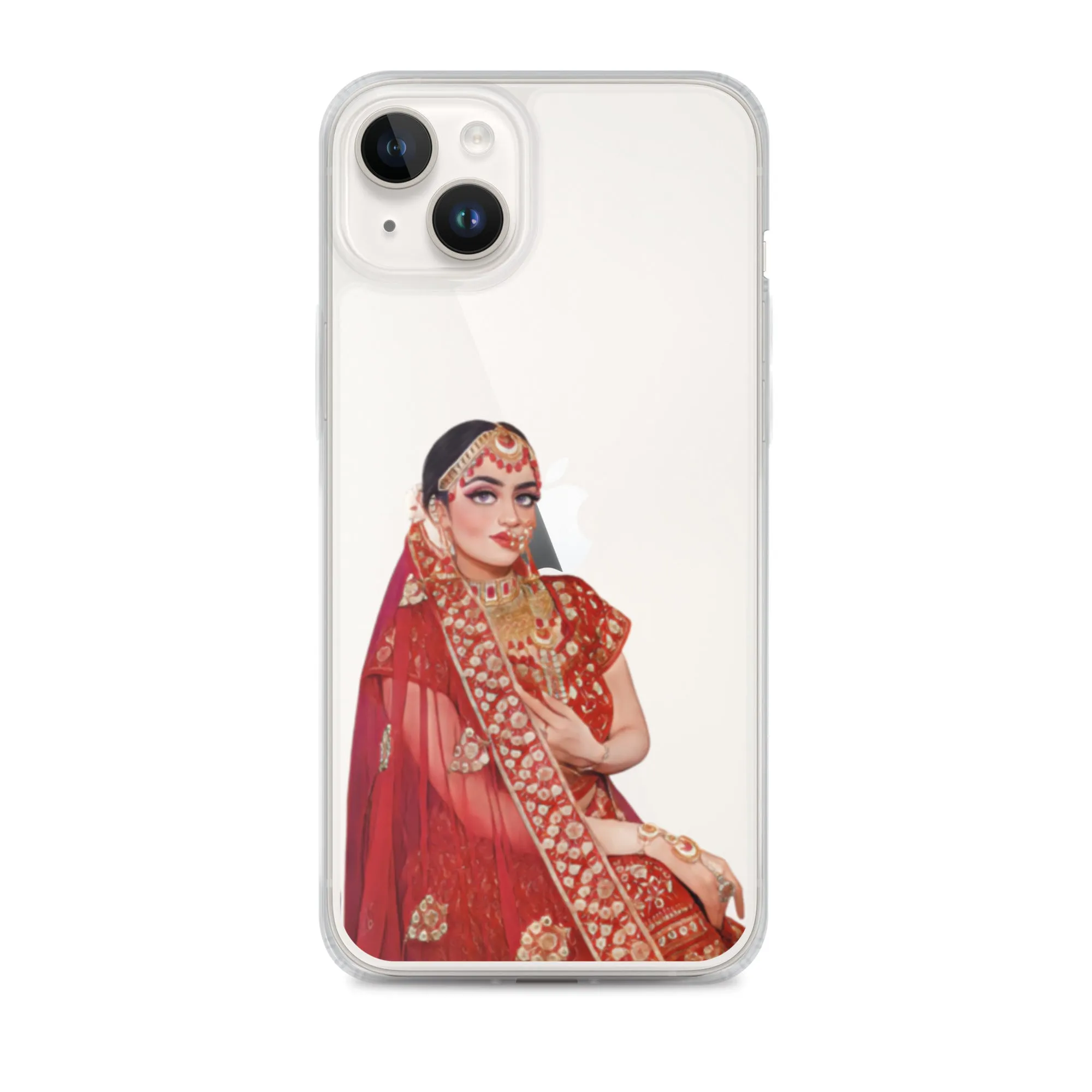 Indian Bride illustration Clear iPhone Case