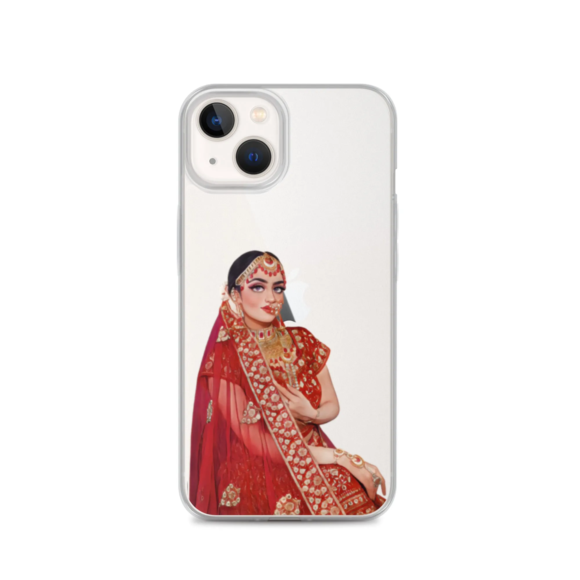 Indian Bride illustration Clear iPhone Case