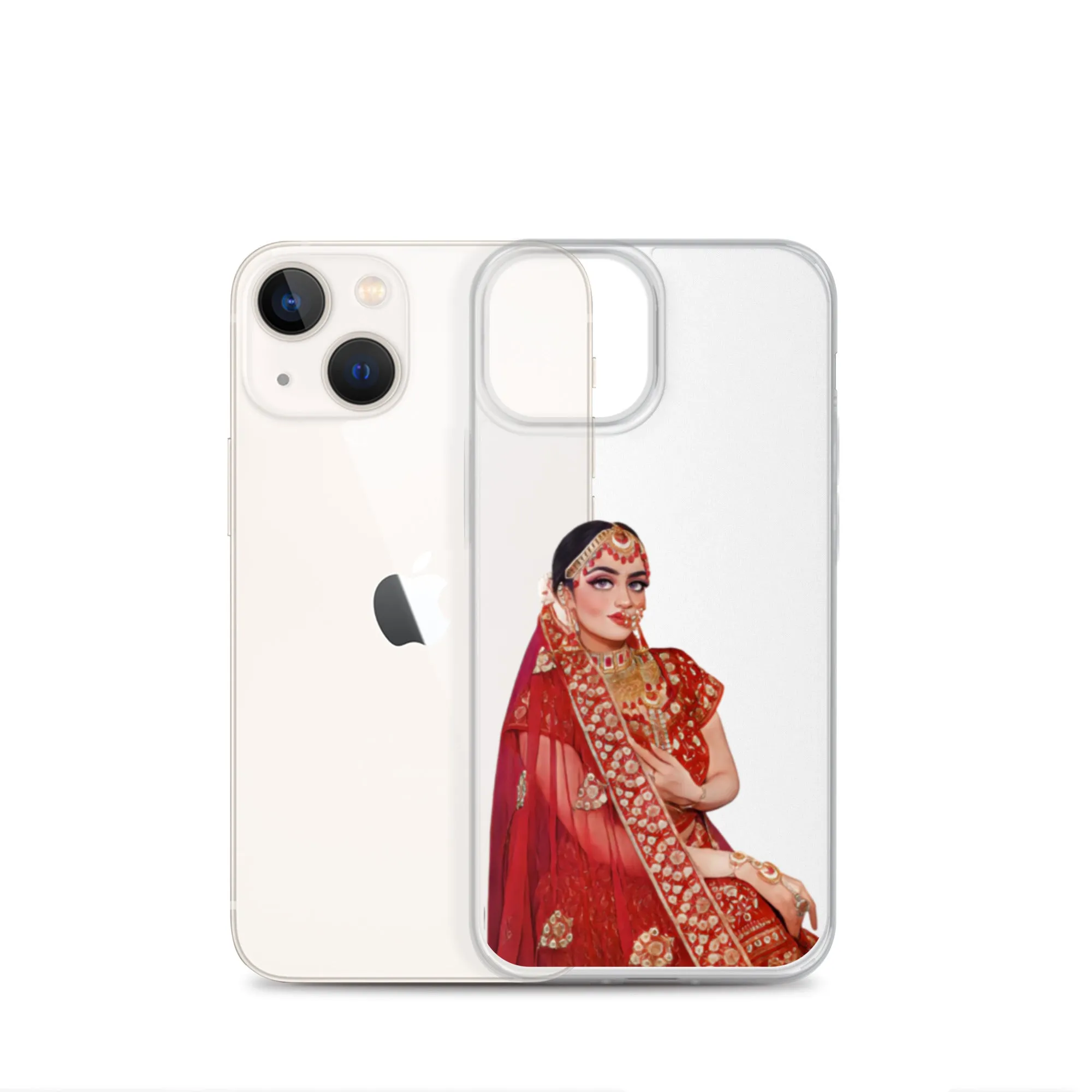 Indian Bride illustration Clear iPhone Case