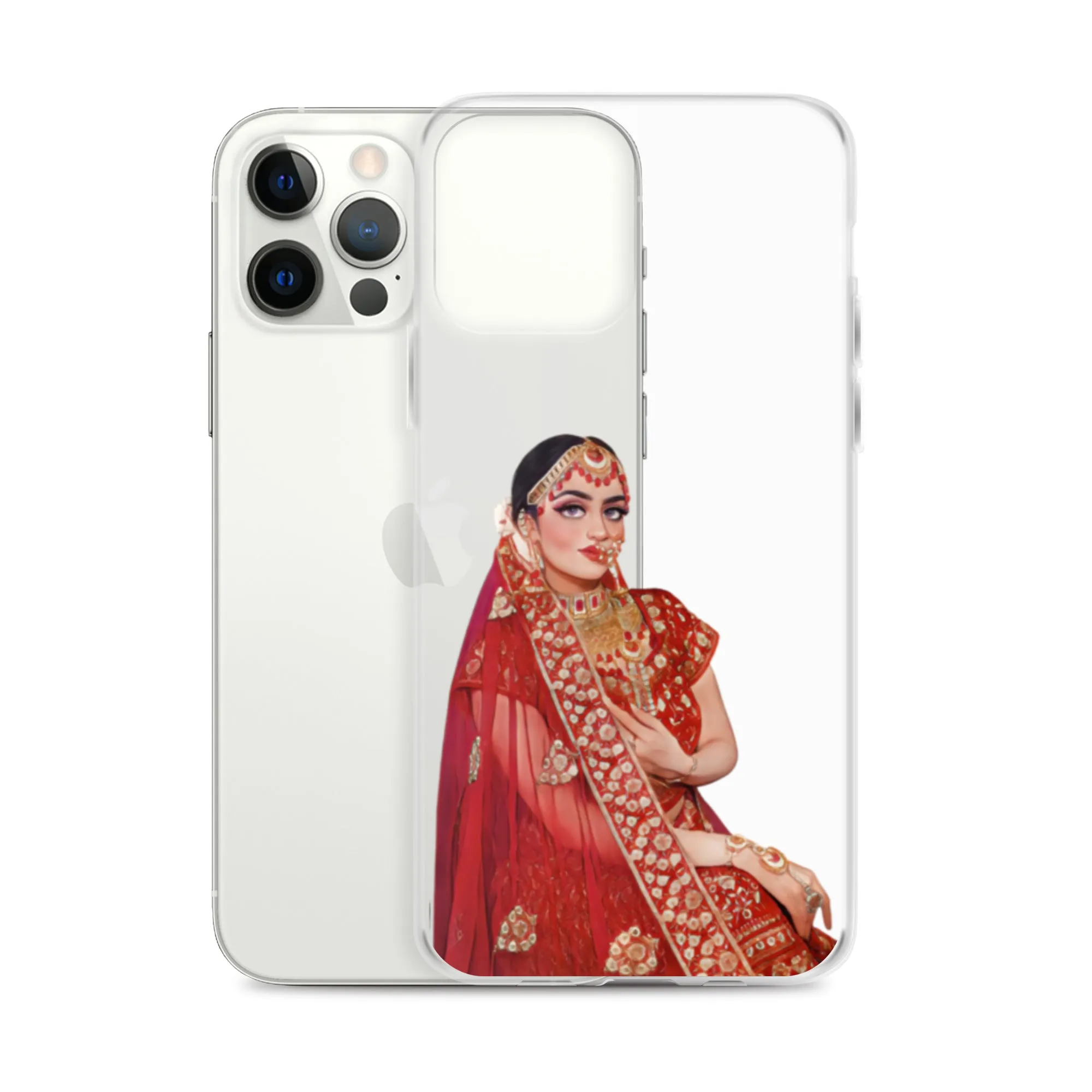 Indian Bride illustration Clear iPhone Case