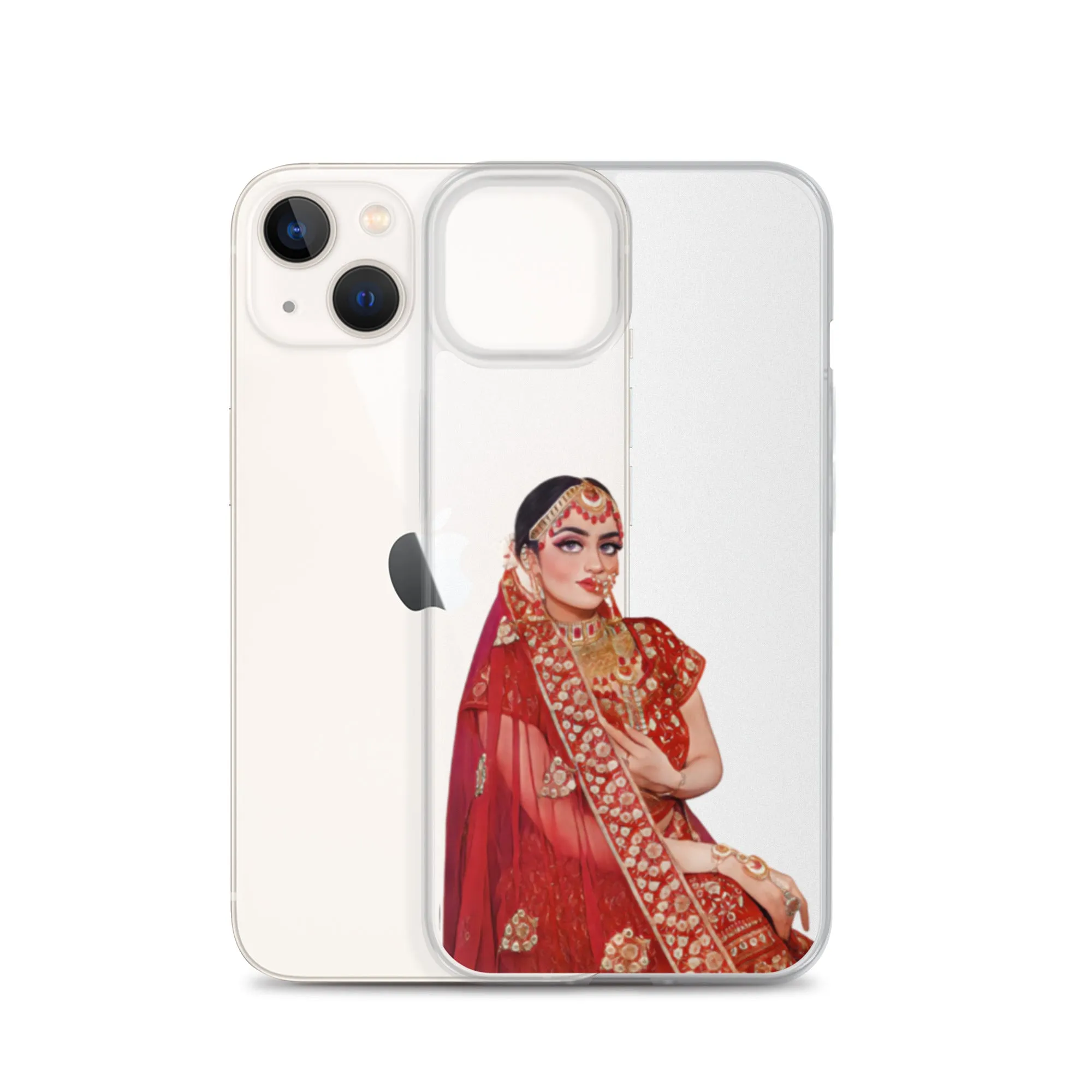 Indian Bride illustration Clear iPhone Case