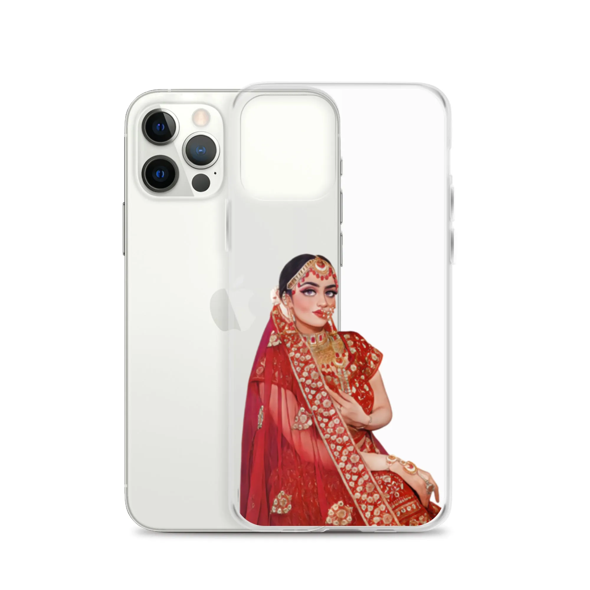 Indian Bride illustration Clear iPhone Case