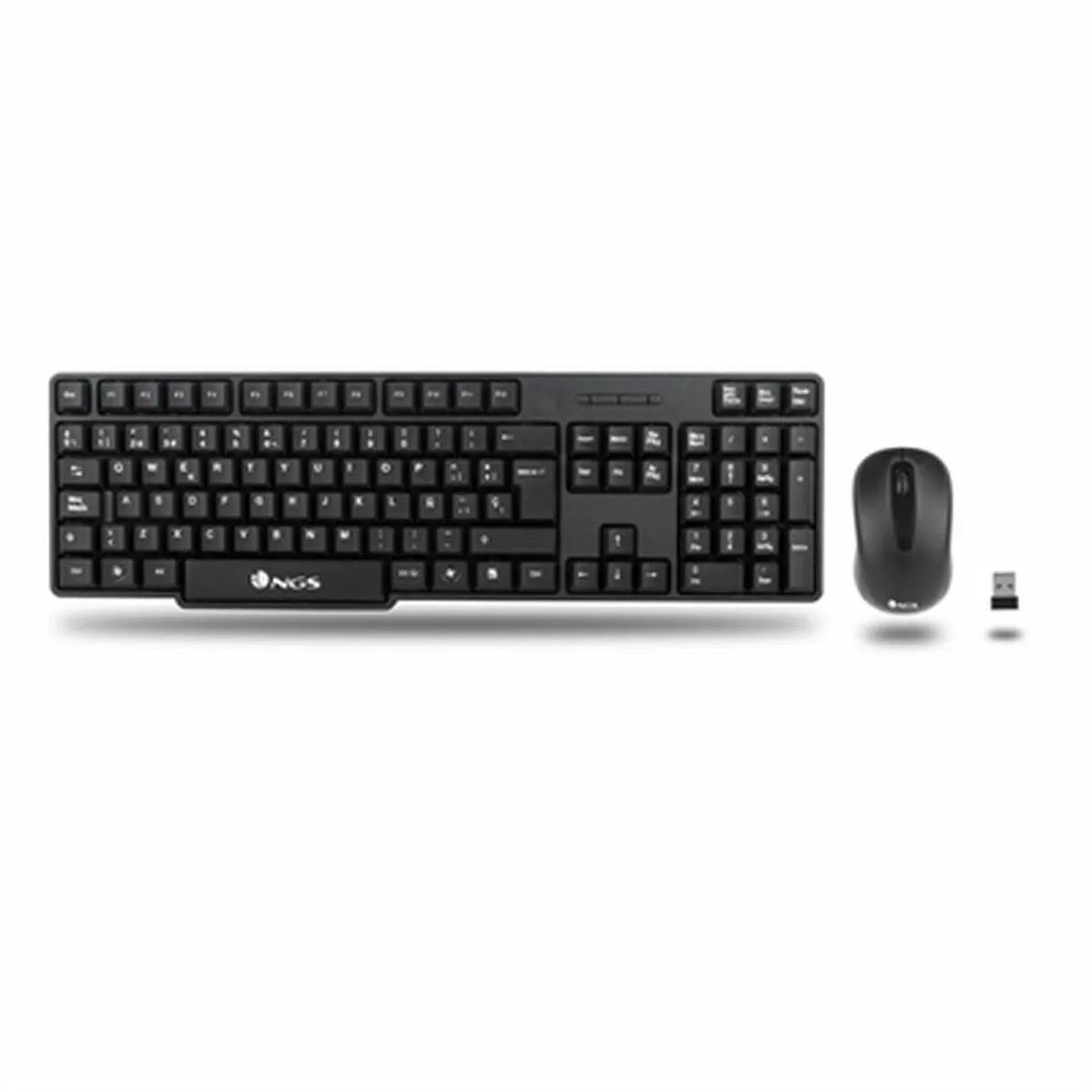 Keyboard and Mouse NGS NGS-KEYBOARD-0358 Black QWERTY Qwerty US Wireless