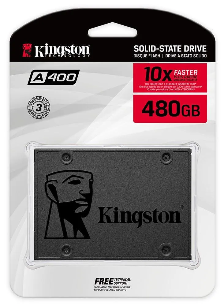 Kingston Internal SSD 480GB A400 SATA 3 2.5" (SA400S37/480G)