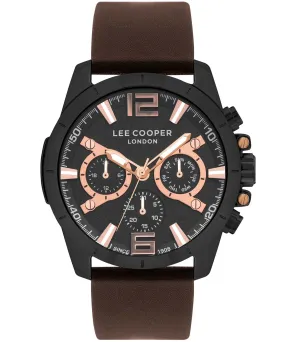 Lee Cooper  Men's Watch Black Dial Brown Leather Strap, LC07613.654