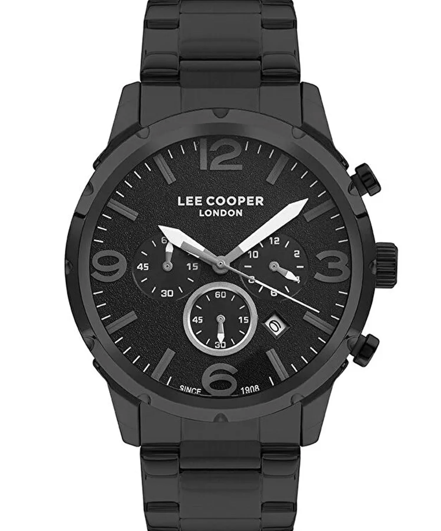 Lee Cooper  Men's Watch Black Dial Graphite Metal Strap, LC07672.650