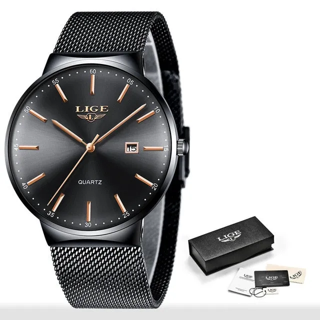 LIGE men's fashion watch