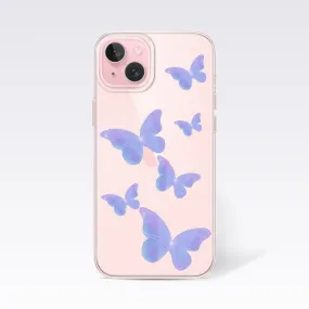 Lilac Butterfly Clear Silicon Cover