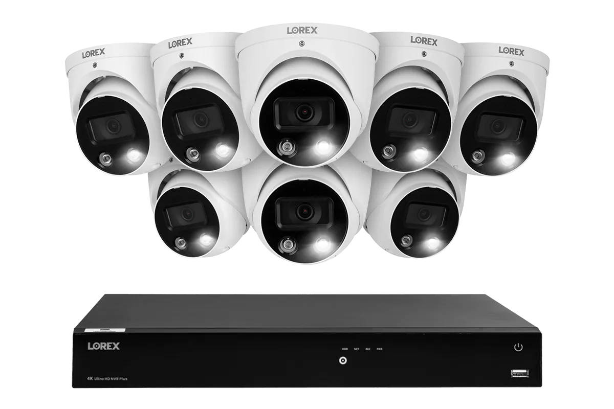 Lorex Fusion Series 4K 16 Camera Capable (Wired or Fusion Wi-Fi) 4TB Wired NVR System with H13 IP Dome Cameras