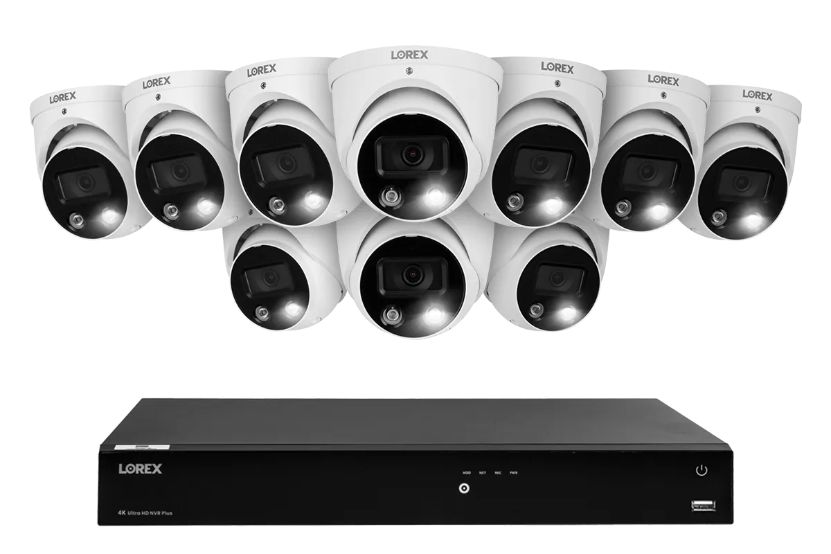 Lorex Fusion Series 4K 16 Camera Capable (Wired or Fusion Wi-Fi) 4TB Wired NVR System with H13 IP Dome Cameras