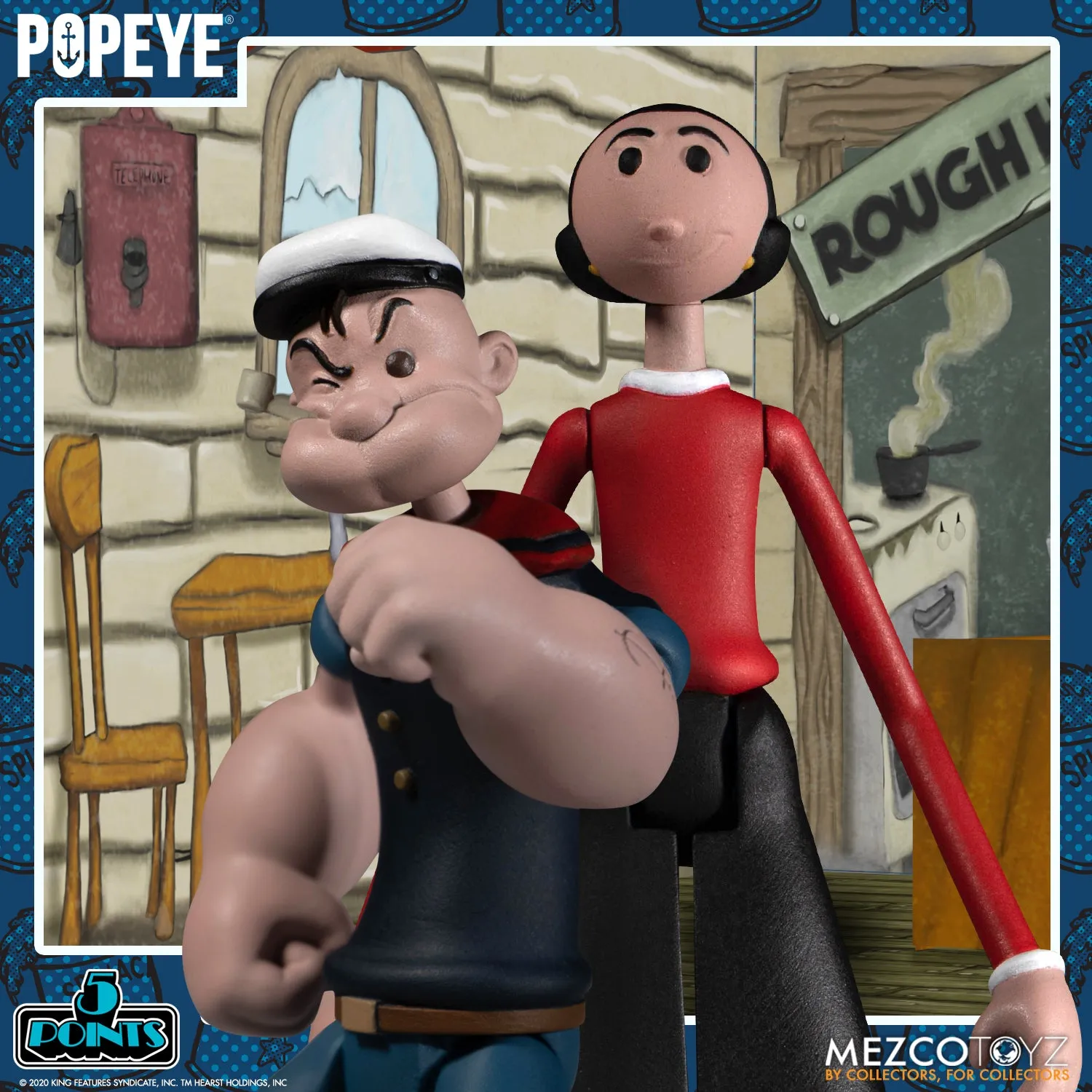 Mezco 5 Point Popeye Deluxe Boxed Set Action Figure