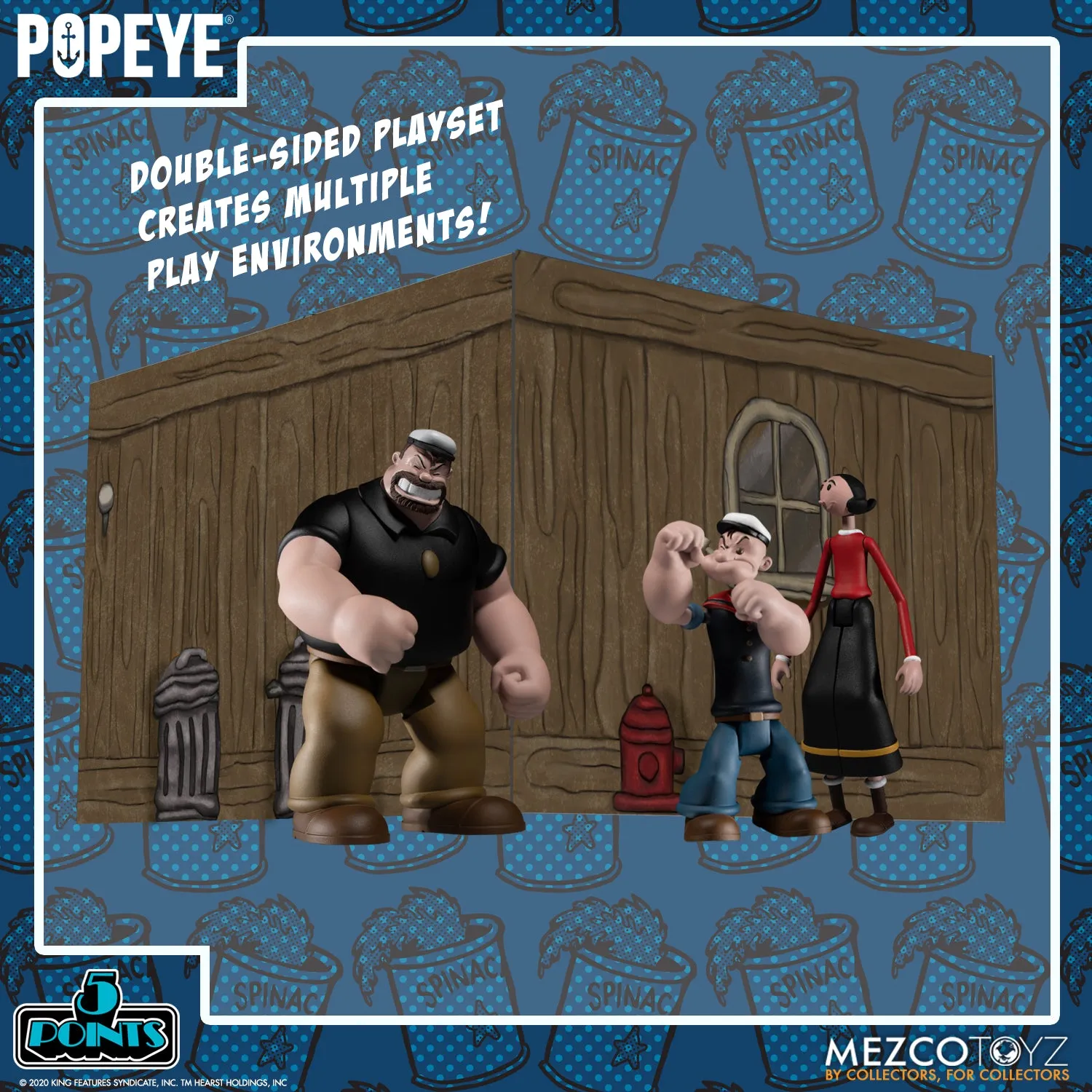 Mezco 5 Point Popeye Deluxe Boxed Set Action Figure