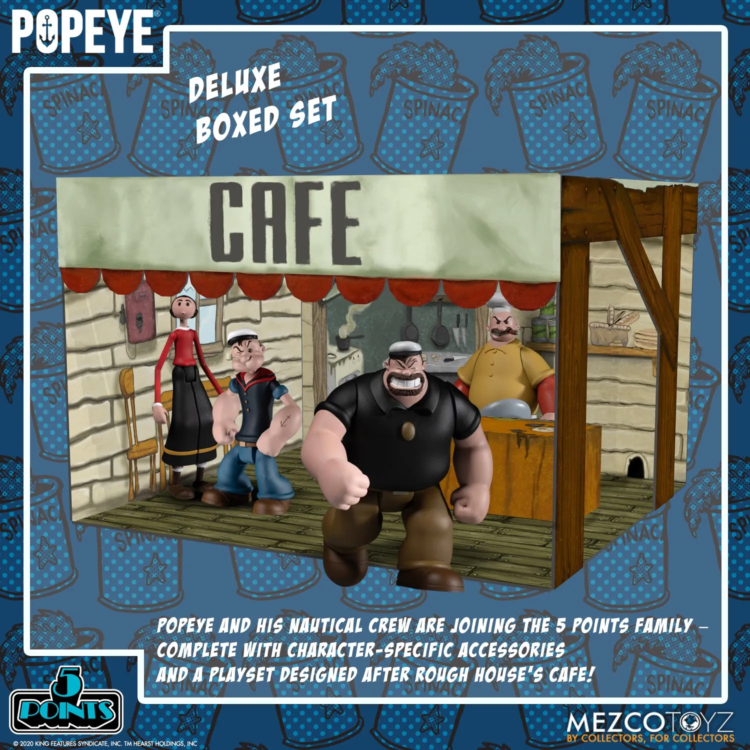 Mezco 5 Point Popeye Deluxe Boxed Set Action Figure