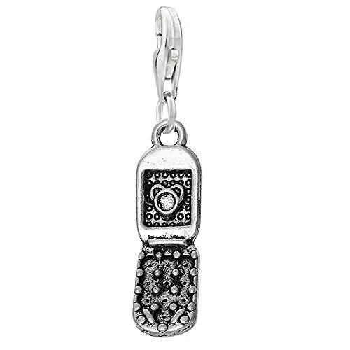 Mobile Cell Phone Charm Clip on Pendant Charm for Bracelet or Necklace