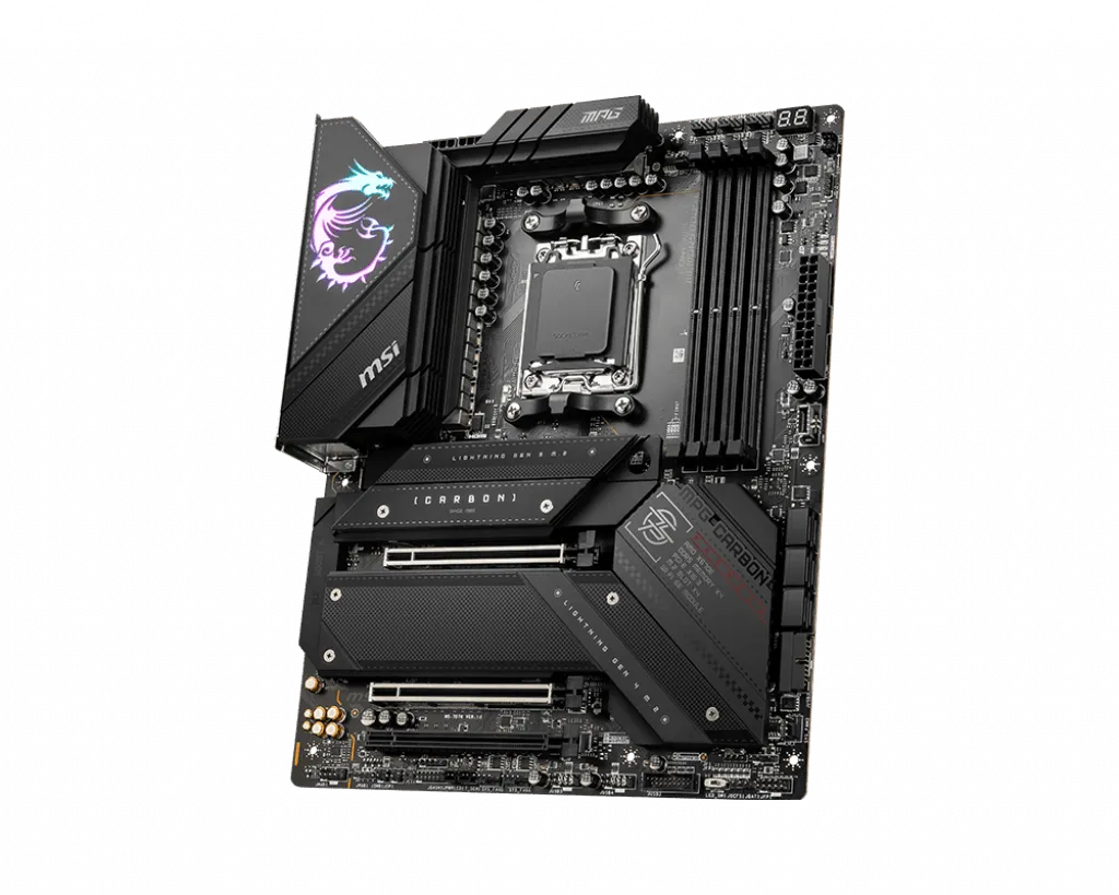 MSI MPG X670E Carbon WiFi Gaming Motherboard (AMD AM5, DDR5, PCIe 5.0, SATA 6Gb/s, M.2, USB 3.2 Gen 2, Wi-Fi 6E, HDMI/DP, ATX)