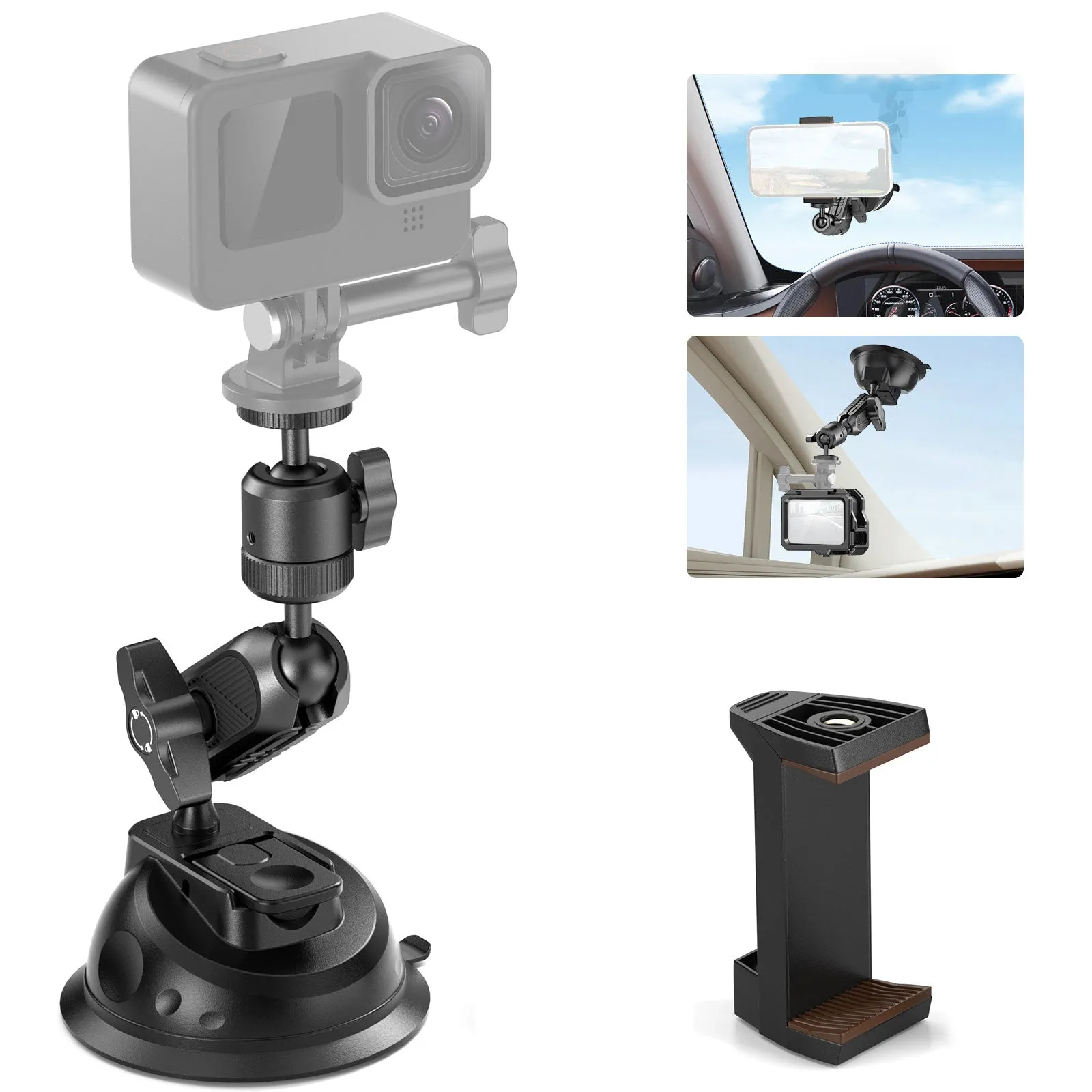 NEEWER CA029 Suction Cup Mount Compatible with iPhone GoPro Action Camera