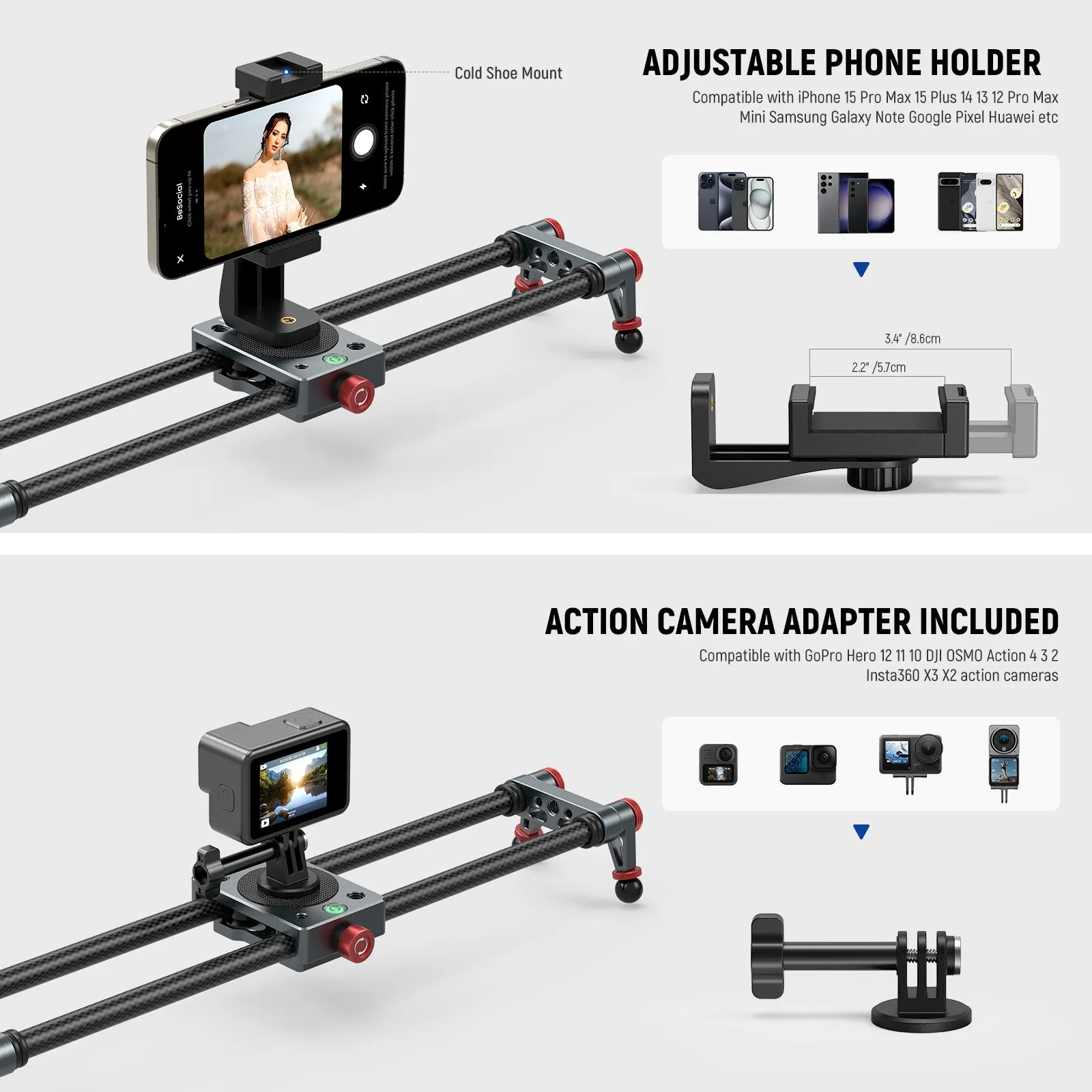 NEEWER CS1M/CS2M Carbon Fiber Camera Slider