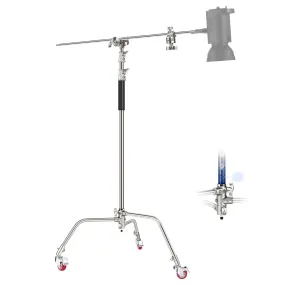 NEEWER Pro 330cm Stainless Steel C Stand with Boom Arm