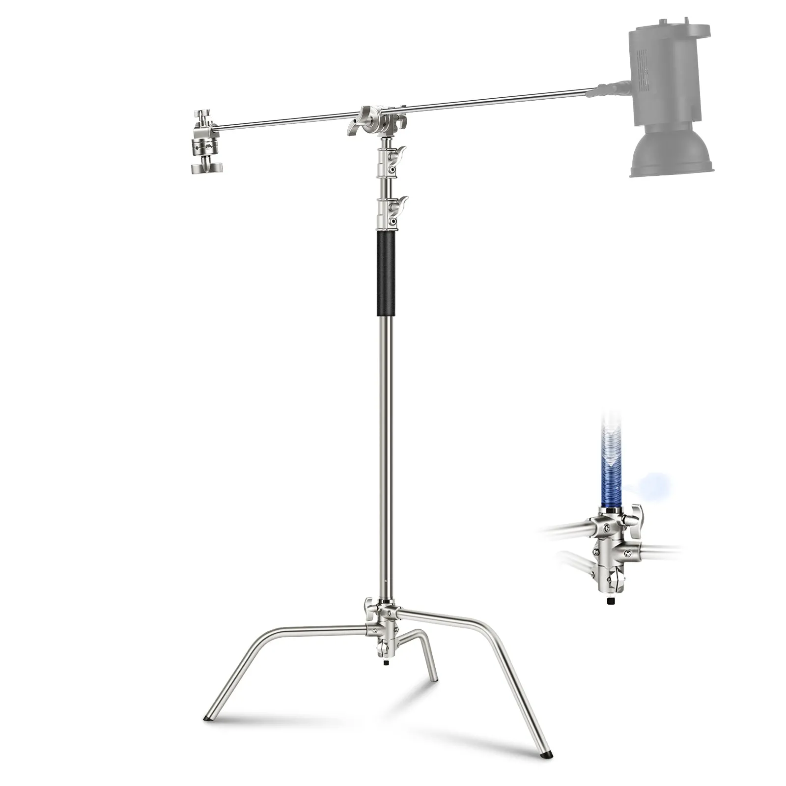 NEEWER Pro 330cm Stainless Steel C Stand with Boom Arm