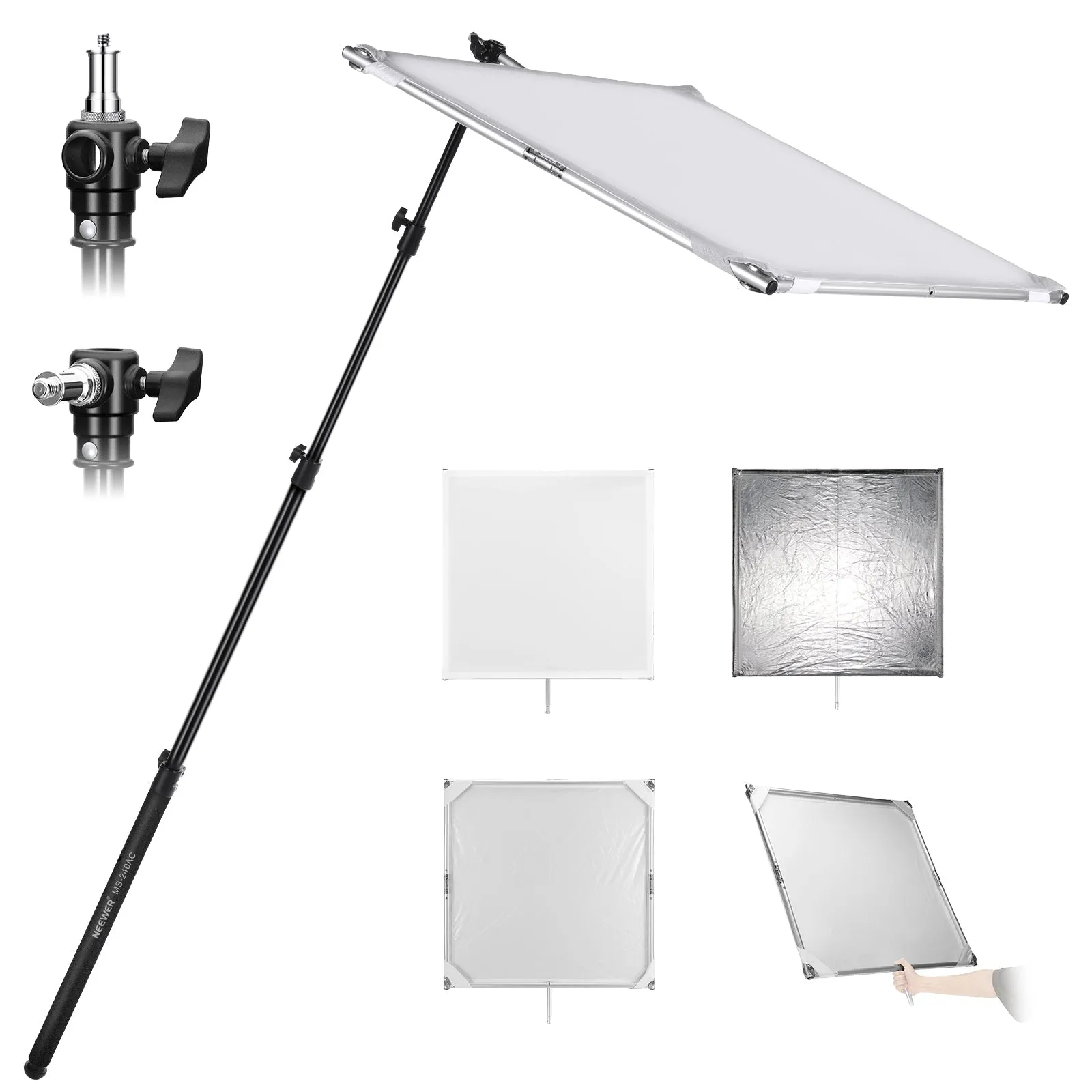 NEEWER SF7575F Light Diffusion Panel Scrim Kit with Telescopic Pole