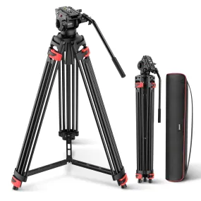 NEEWER TP37 74" Video Tripod for Camera with Fluid Head