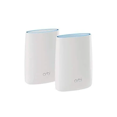 NETGEAR Orbi Tri-band Whole Home Mesh WiFi System with 3Gbps Speed (RBK50) – Router & Extender Replacement Covers Up to 5,000 sq. ft., 2-Pack Includes 1 Router & 1 Satellite White