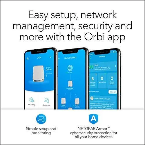NETGEAR Orbi Whole Home Tri-band Mesh WiFi 6 System (RBK752) – Router with 1 Satellite Extender | Coverage up to 5,000 sq. ft. and 40  Devices | AX4200 (Up to 4.2Gbps)