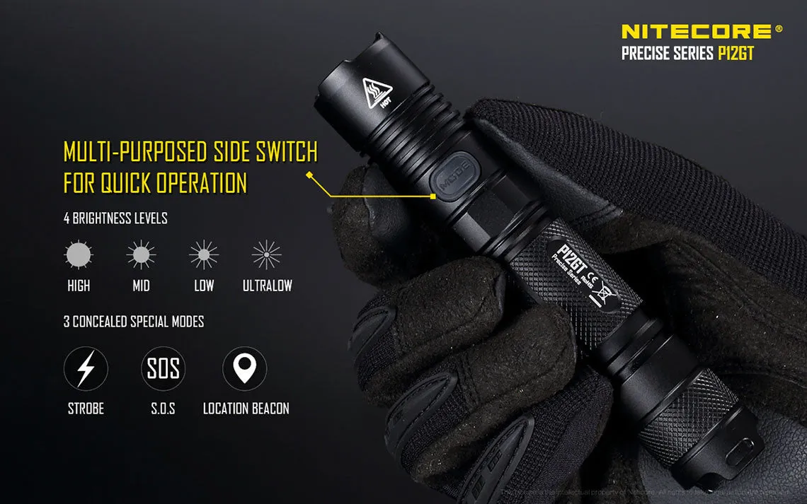 Nitecore P12GT Cree XP-L HI V3 LED Flashlight - 1000 lumen