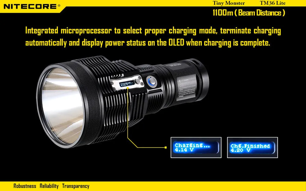 Nitecore TM36 Lite Luminus SBT-70 LED Rechargeable Flashlight