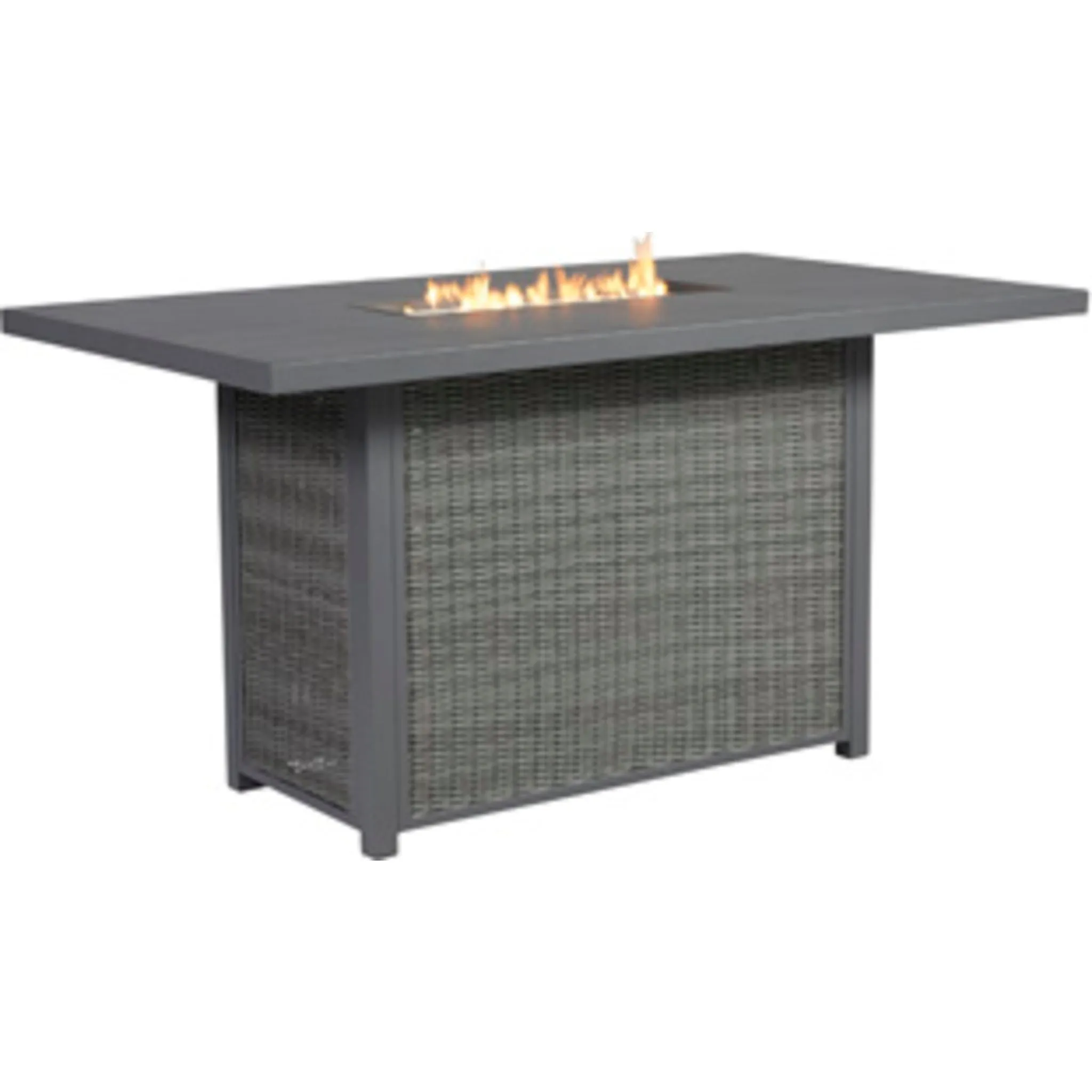 Palazzo Outdoor Bar Table with Fire Pit - Gray