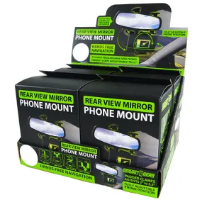 Phone Mount with Rearview Mirror Clamp - 4 Pieces Per Retail Ready Display 22786