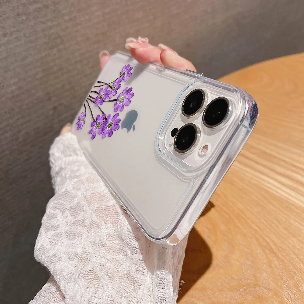 Purple Flower Vector Clear Silicon Cover