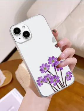 Purple Flower Vector Clear Silicon Cover