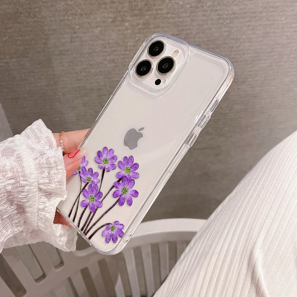 Purple Flower Vector Clear Silicon Cover