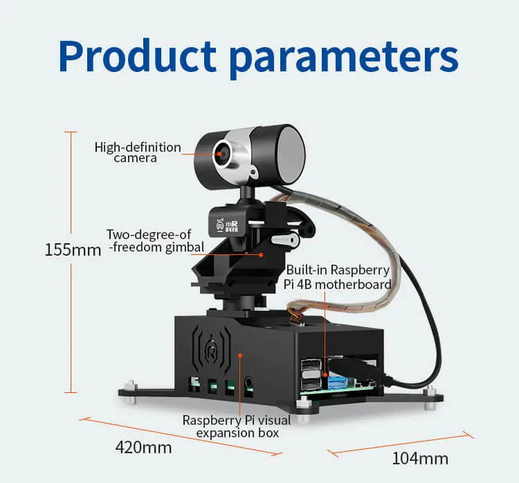 Raspberry Pi4B OpenCV Visual Smart robot gimbal/PTZ Development Kits