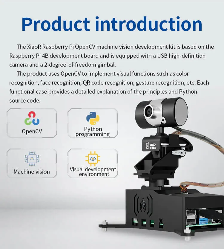 Raspberry Pi4B OpenCV Visual Smart robot gimbal/PTZ Development Kits