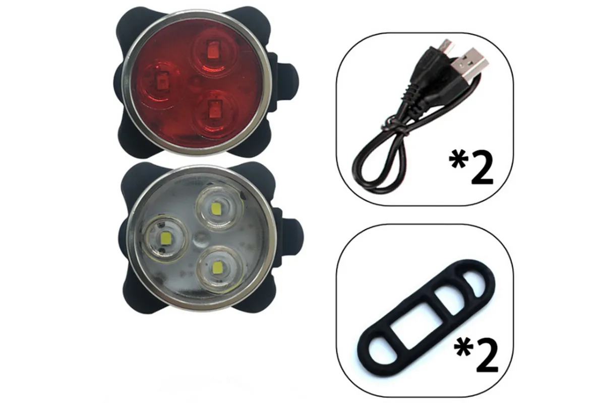 Rechargeable Bike Light Set, Super Bright LED Bicycle Lights Front and Rear, 4 Light Mode Options, 650mah Lithium Battery, Bike Headlight, Waterproof