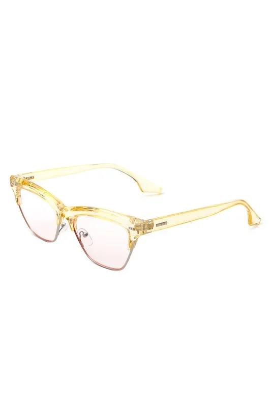 Retro Half Frame Square Fashion Cat Eye Sunglasses