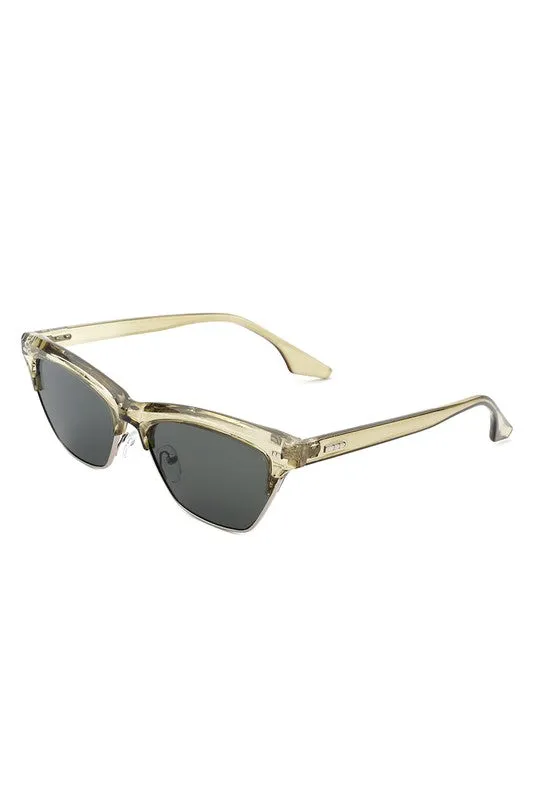 Retro Half Frame Square Fashion Cat Eye Sunglasses