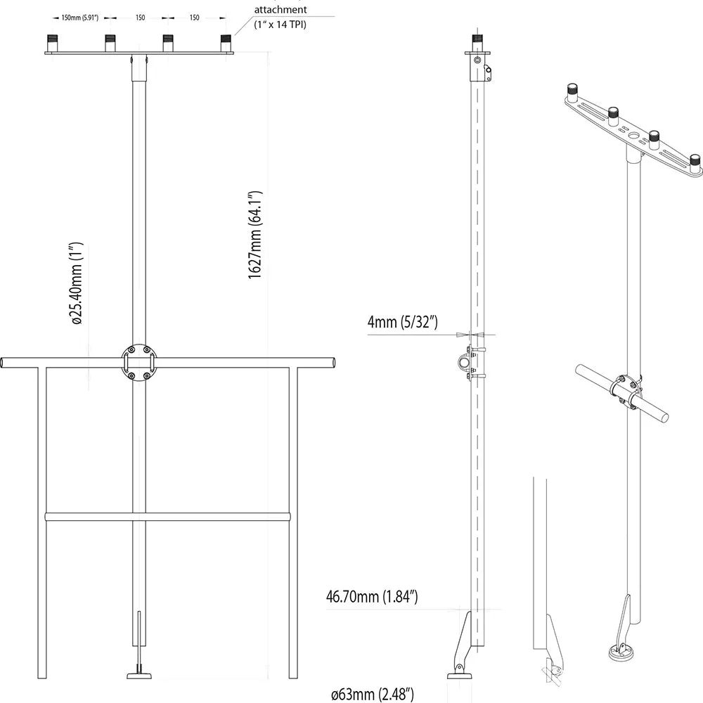 Scanstrut TP-01 T-Bar Mount f/GPS/VHF Antenna