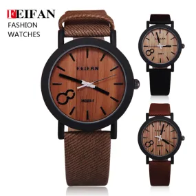 Simulation Wooden Relojes Quartz Men Watches Casual Wooden Color Leather Strap Watch Wood Male Wristwatch Relogio Masculino