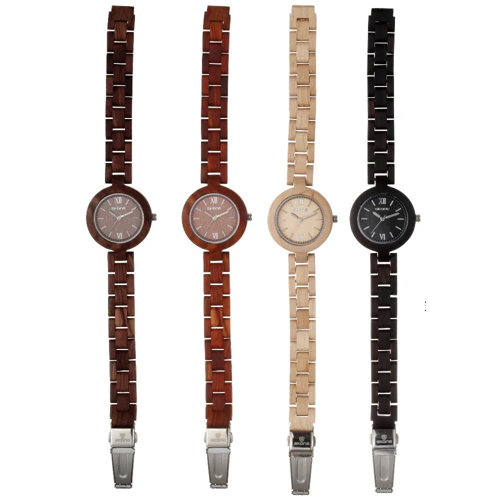 SKONE Women's Fashion or Casual Wooden Watch