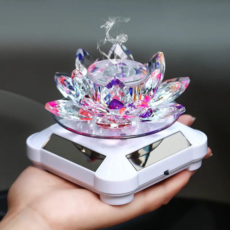 Solar Lotus Crystal Car Freshener