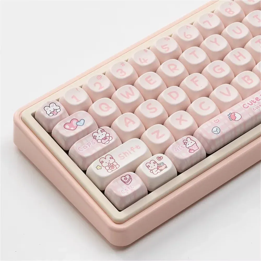 Strawberry Bunny Keyboard Keycaps