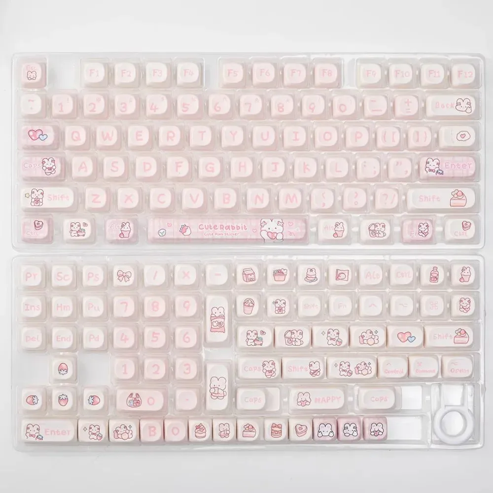 Strawberry Bunny Keyboard Keycaps