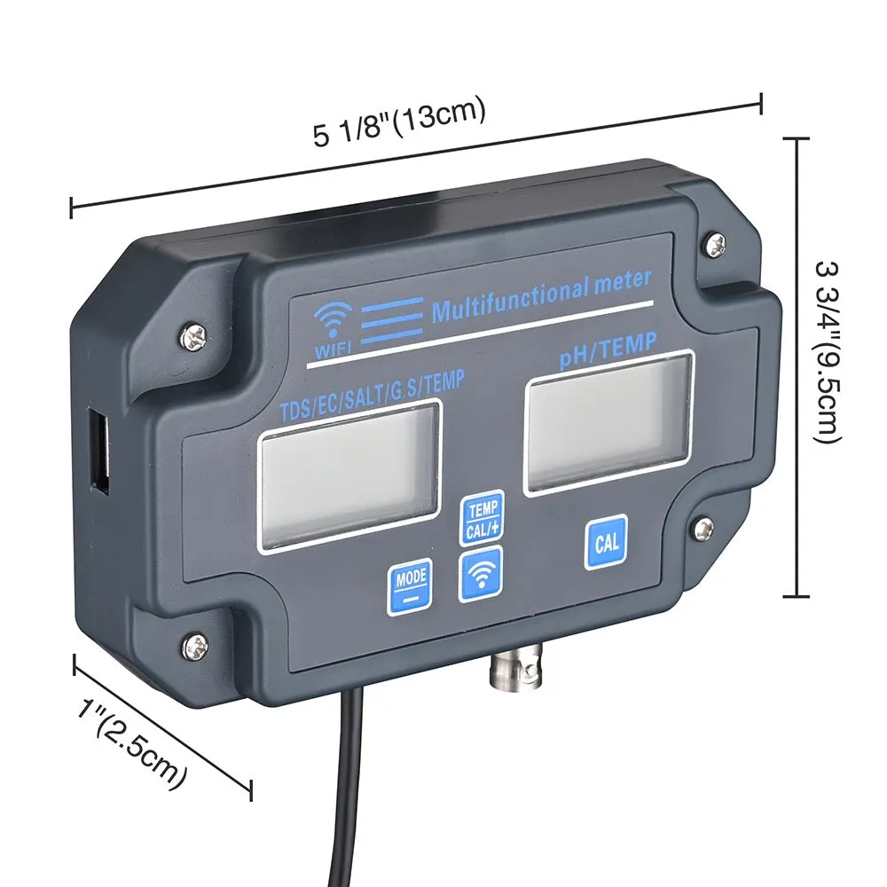 TheLAShop 6 in 1 Water testing Meter - ph temp tds ec s.g salt