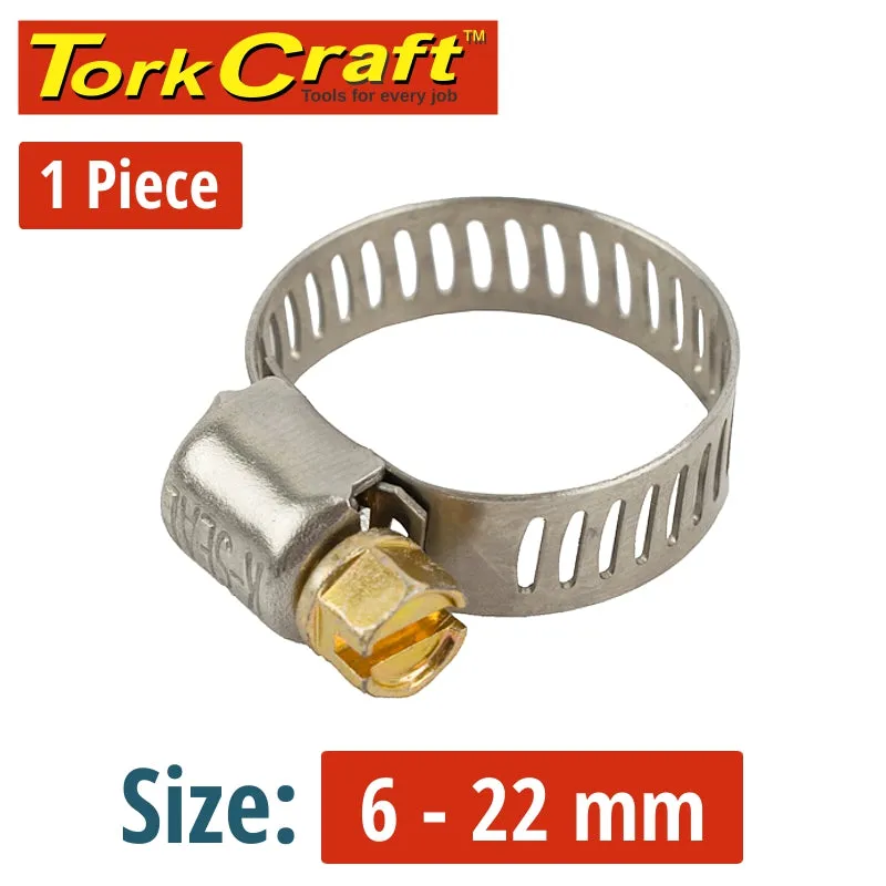 TORK CRAFT HOSE CLAMP 6-22MM EACH GM6 HC6-22