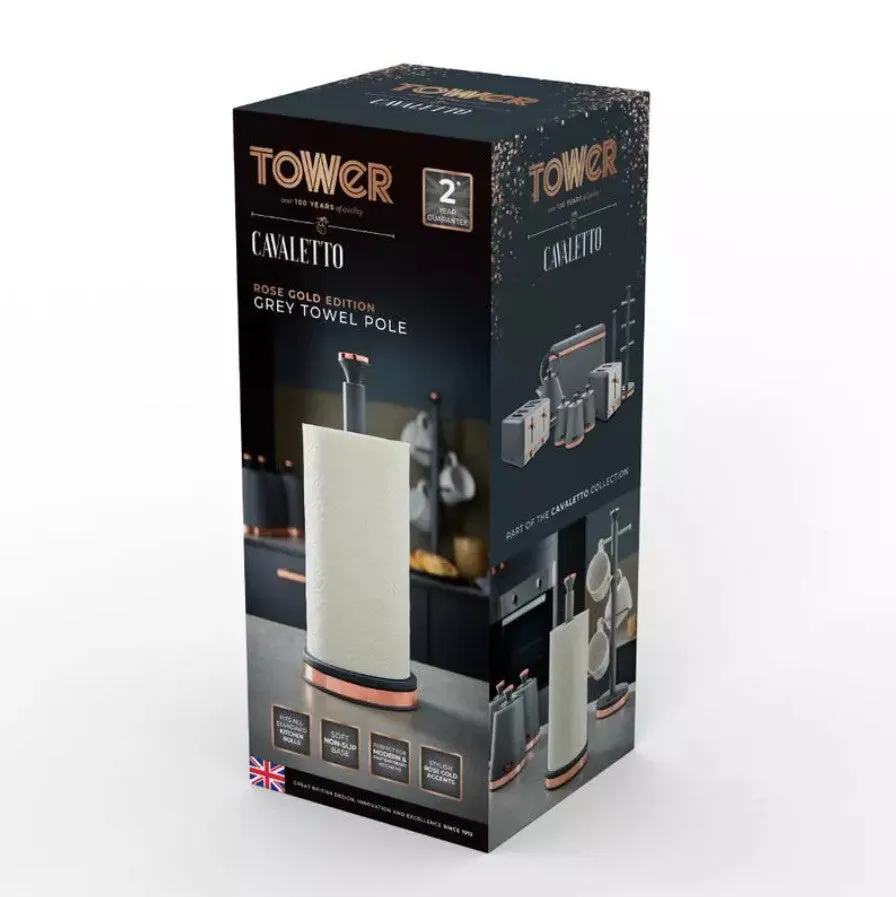 Tower Cavaletto Tabletop paper towel holder Grey