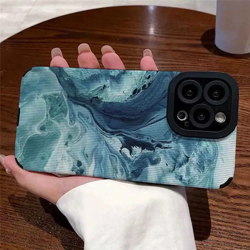 Trendy Wave Pattern: Leather Cute Phone Cases with Lens Soft Cover for iPhone 14, 13, 11, 12 Pro Max, Mini, 6, 7, 8 Plus, X, XS, and XR